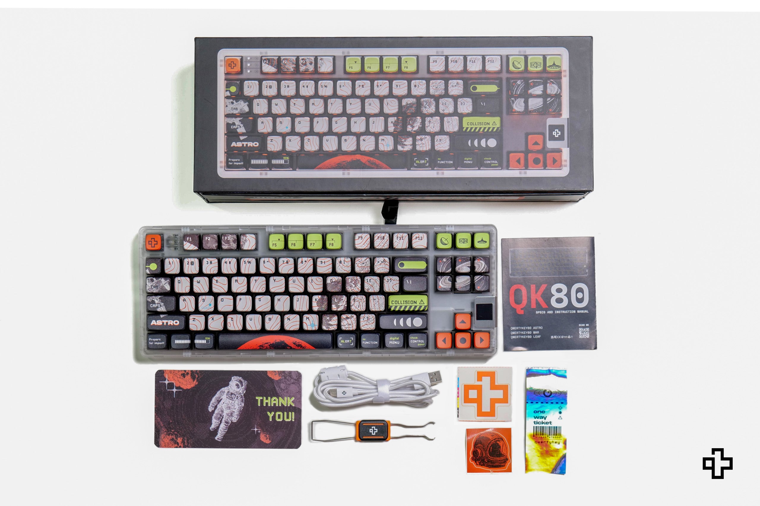 QwertyKey80 Astro Bluetooth Wireless Hotswap RGB QMK/VIA Dichtungsmontierte Tastatur, mechanische Gaming-Tastatur mit Tastatur
