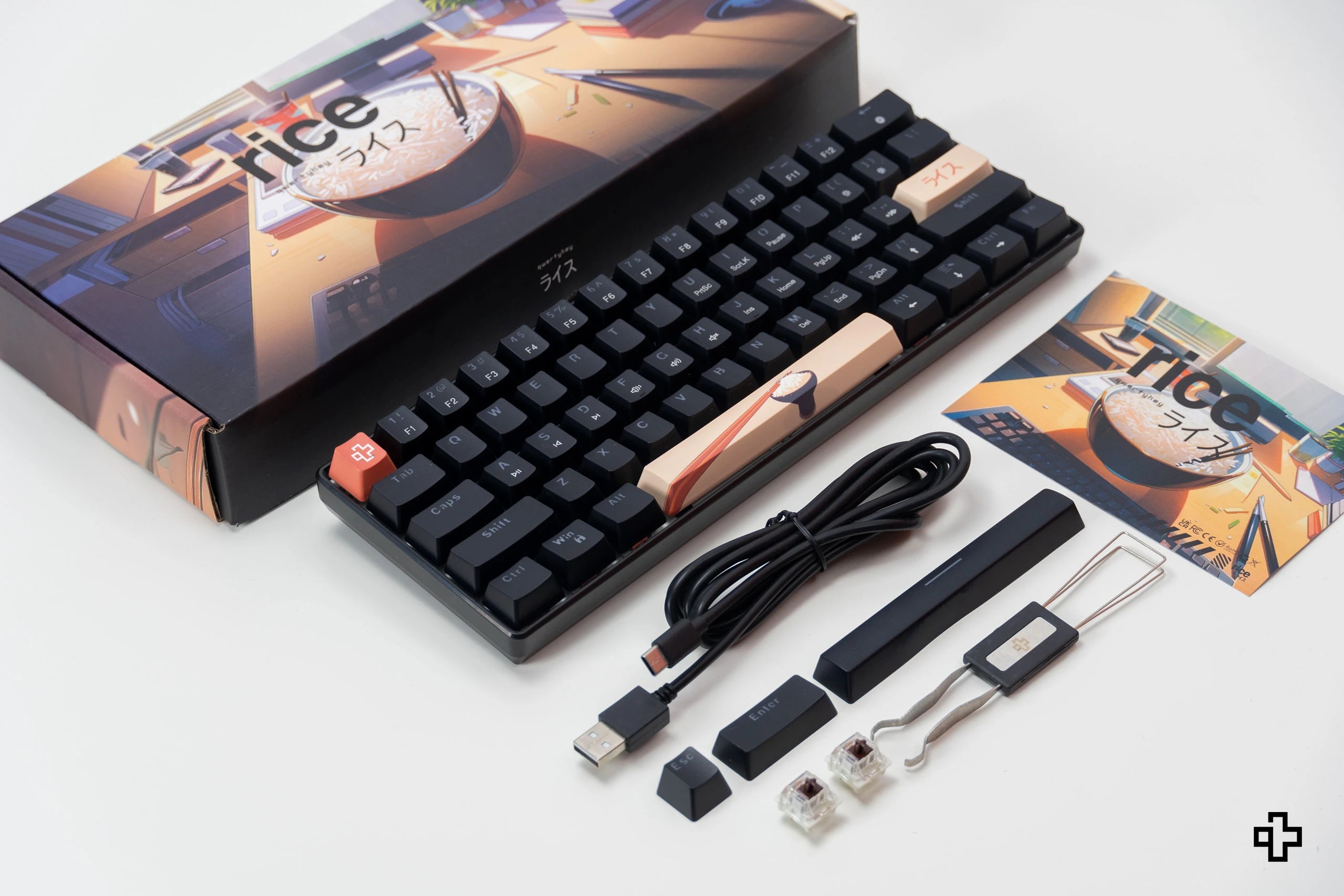 QwertyKey Rice V2 Neagra Hotswap Tastatur für mechanisches Gaming