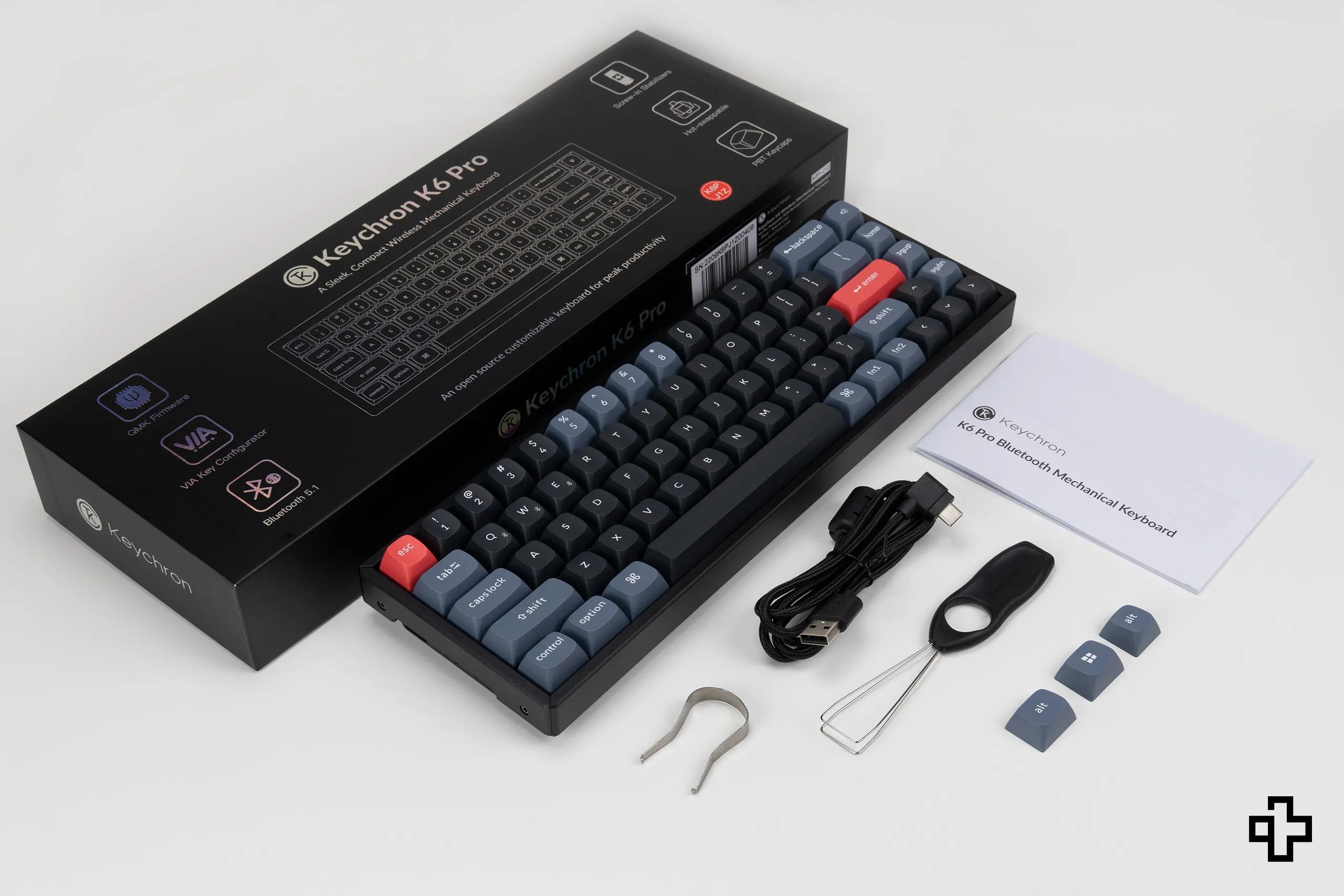 Keychron K6 Pro Hotswap RGB Tastatur mit kabellosem Aluminiumrahmen
