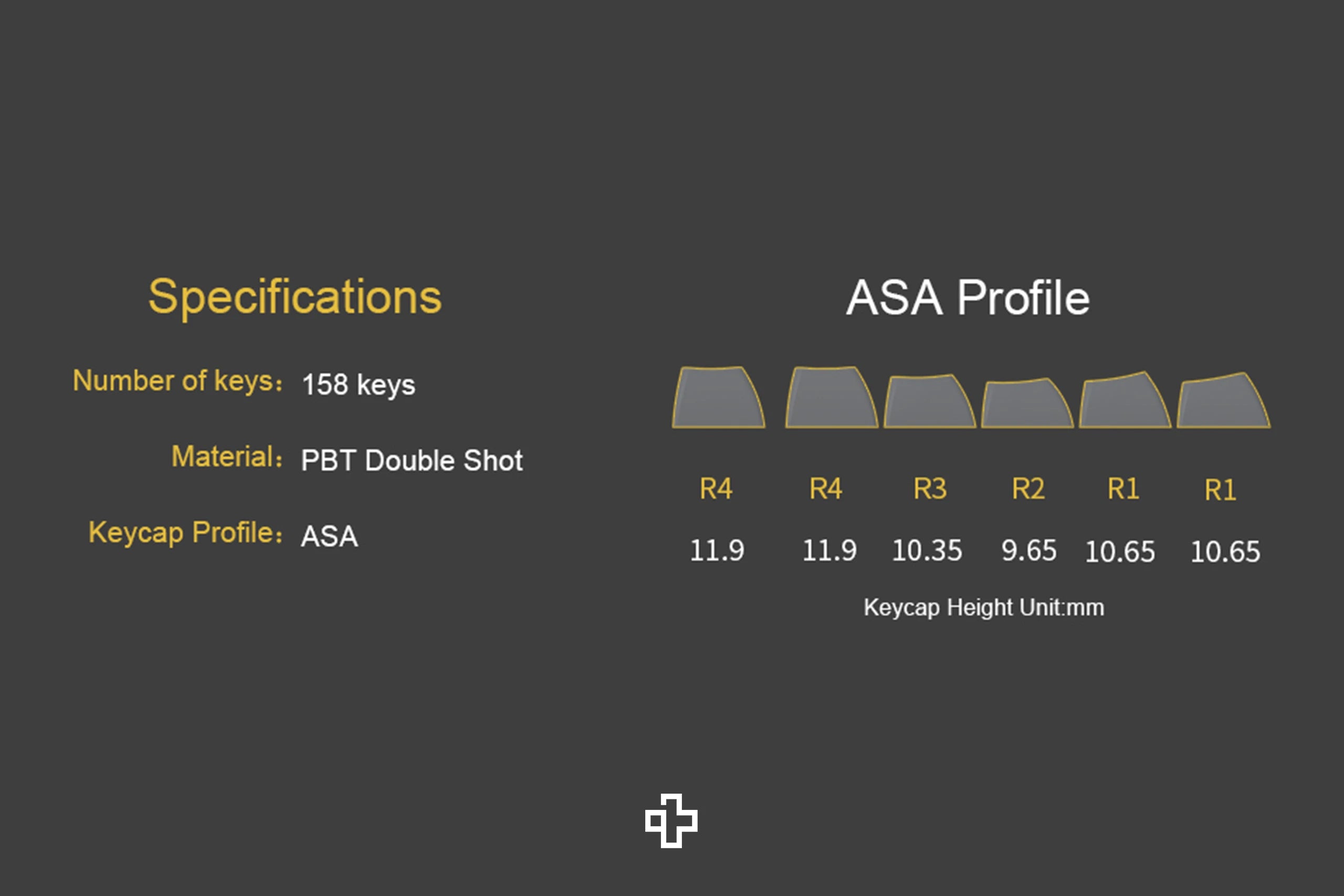 Set Geschmack Schwarz und Gold Hiragana PBT Double Shot Profil ASA